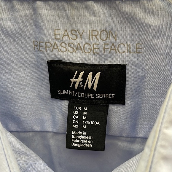 ❤️ 🆕 H&M Slim Fit Button Down Shirt Size M - Picture 4 of 4